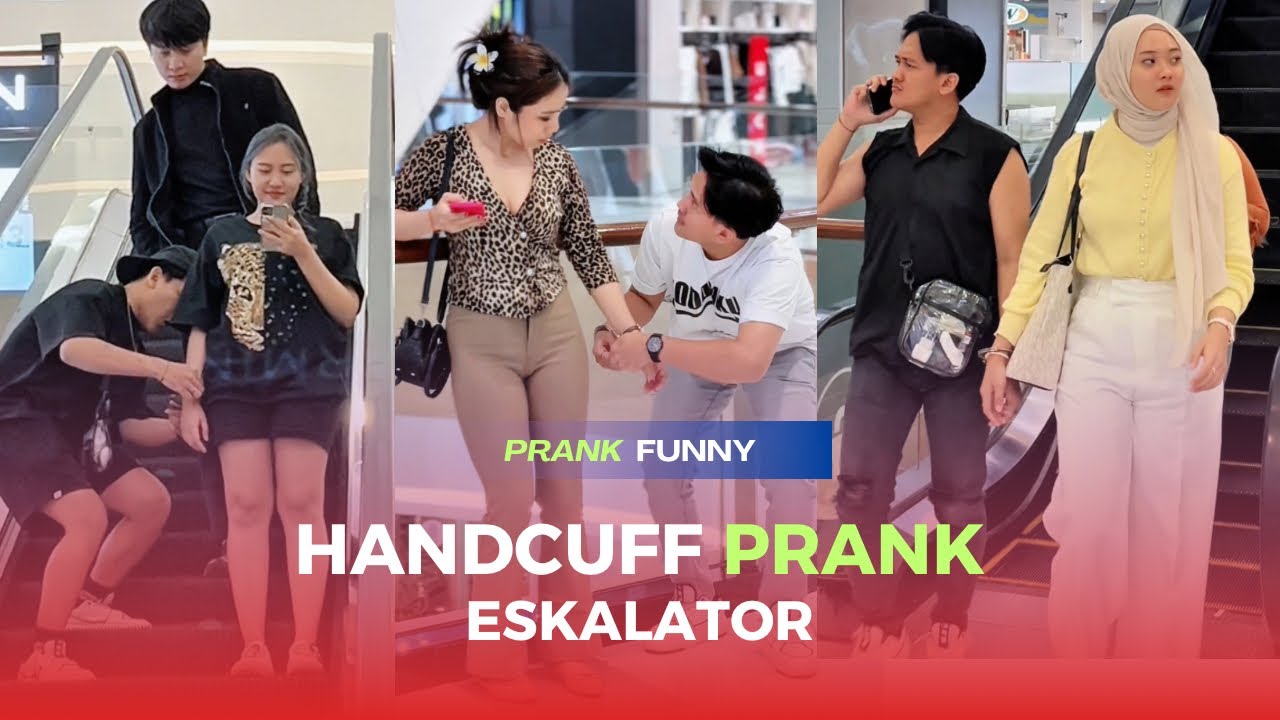 HANDCUFF PRANK ESKALATOR #funny #viral 