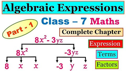 Part - 1🌟Algebraic Expressions 🔥 Chapter - 10 💥 Introduction ✅ NCERT Class - 7 Maths.