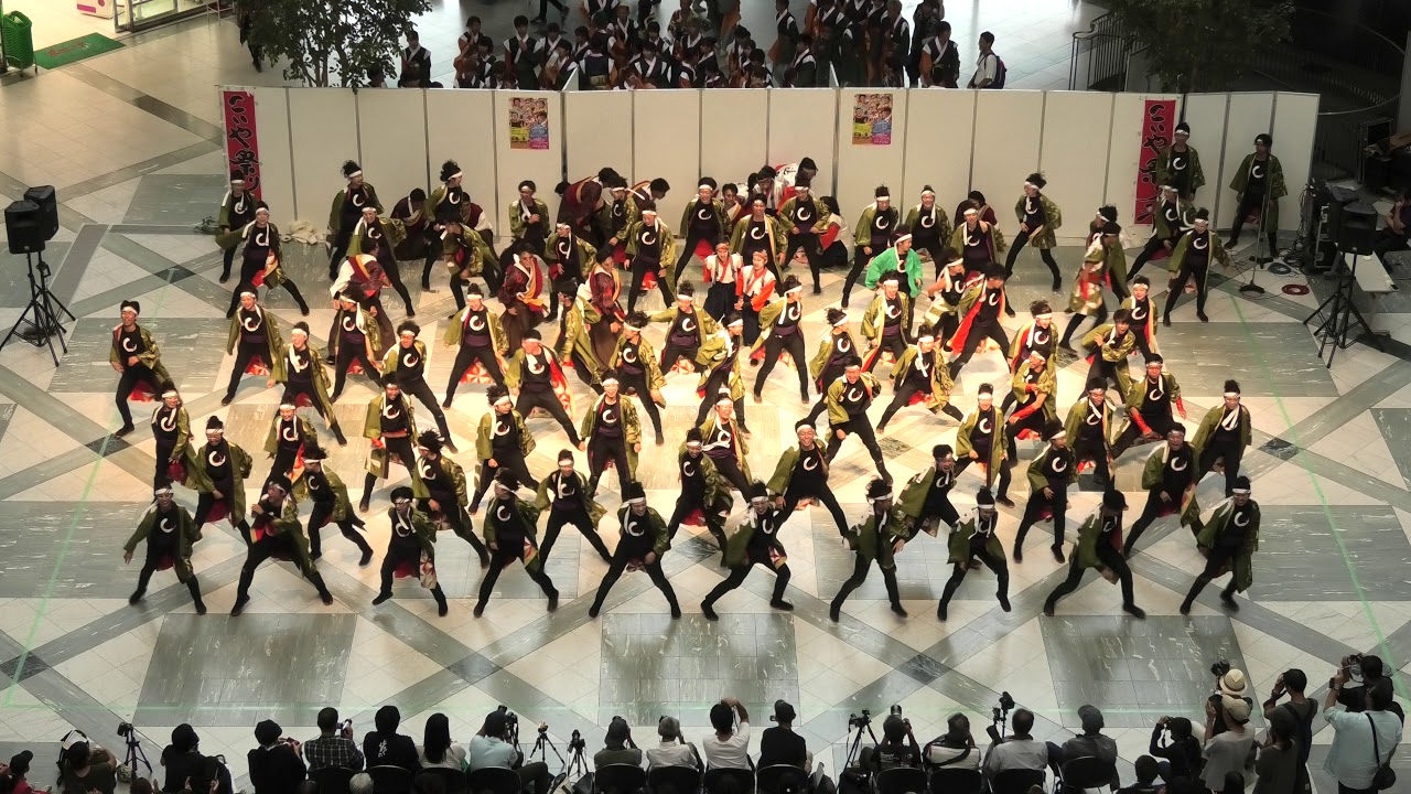 岡山うらじゃ連 蓮雫（えんやらや）  2018.9.9こいや祭り ツイン21アトリウム会場