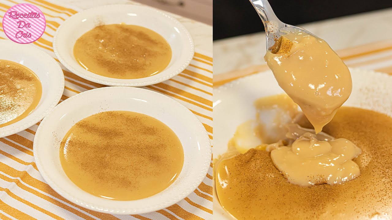 MINGAU DE AÇÚCAR QUEIMADO 😱CARAMELO SUPER CREMOSO 3 INGREDIENTES 😍 FÁCIL E RÁPIDO RECEITAS DA CRIS