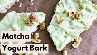 Frozen Matcha Yogurt Bark Dessert (No Bake Dessert in Under 60 Minutes!)
