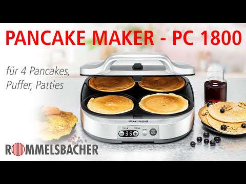 4 Maker YouTube Pancake für - PC 1800 Pancakes, ROMMELSBACHER Patties​ Puffer,
