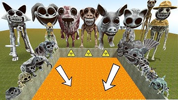 DESTROY NEW ZOONOMALY MONSTERS FAMILY & MONSTERS POPPY PLAYTIME 3 in BIG LAVA HOLE!? (Garry