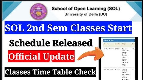 SOL 2nd Semester Classes Start 2022 | How To Check Time Table Classes 2022 | Official Update