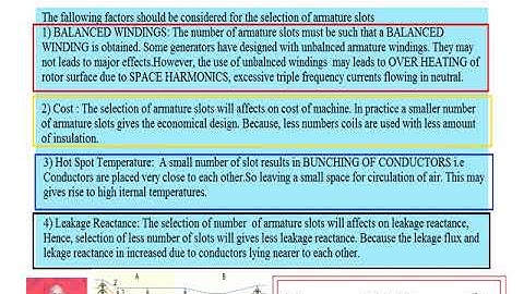 2021 Module 5  Design of 3 phase Synchronous Machine Choice of armature slots and armature design