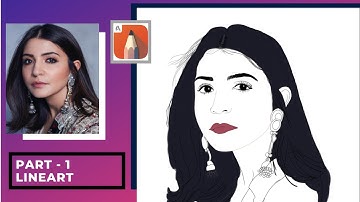 VEXEL ART Autodesk Sketchbook (android) | Part-1- LINEART | ft. Anushka Sharma