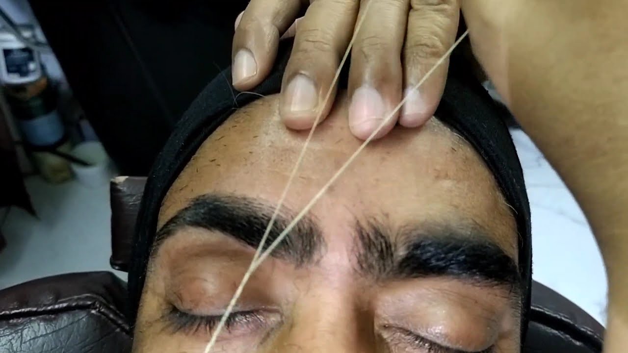Men Joint Eyebrows Threading tutorial How to do Men Eyebrow Heavy ...