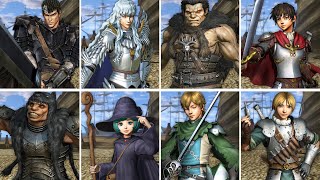 BERSERK and the Band of the Hawk - All Playable Characters (Abilities & Combos)