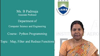 Map, Filter and Reduce functions by Ms B Padmaja