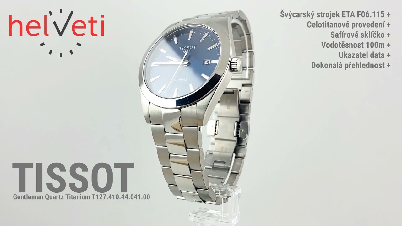 Tissot Gentleman Quartz Titanium T127.410.44.041.00 - YouTube
