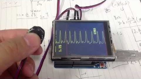 心拍センサーをarduinoのTFTで表示してみた。