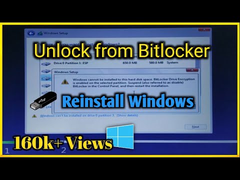 How to install windows on Bitlocker Encrypted Drive | Reinstall Windows