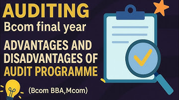 Advantages and disadvantage of audit programme| Audit process| Auditing bcom final year | Auditing