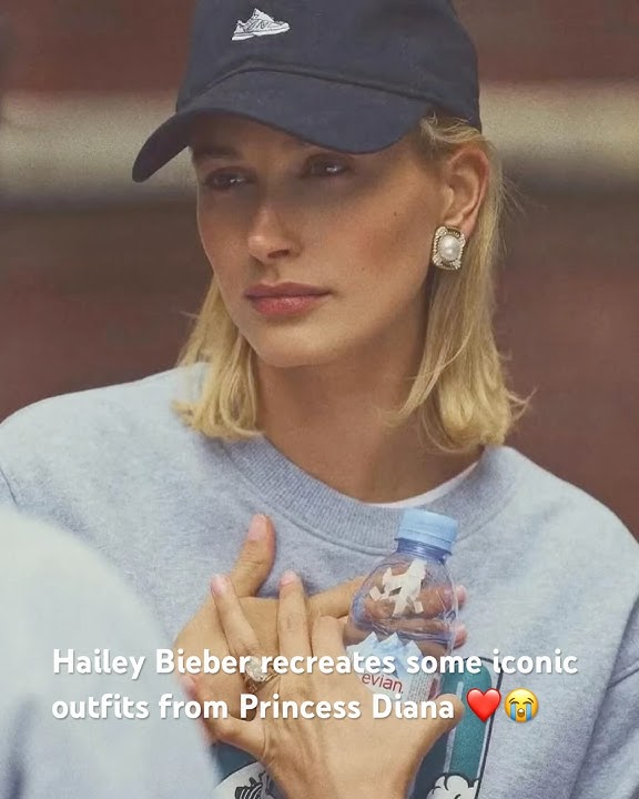 Hailey Bieber recreates some  iconic outfits from Princess Diana #viralshort #goviral #tiktokviral
