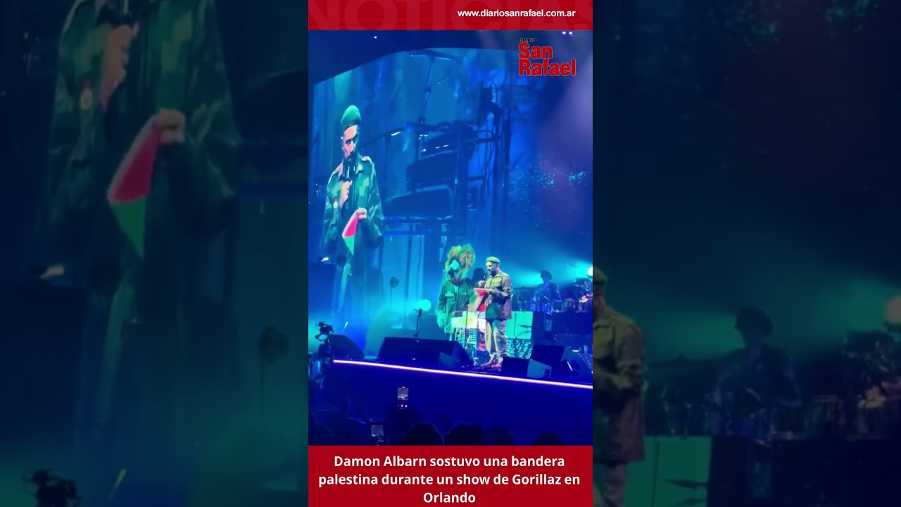 Damon Albarn sostuvo una bandera palestina durante un show de Gorillaz en Orlando