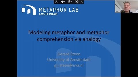 Gerard Steen -- Modeling metaphor and its comprehension via analogy