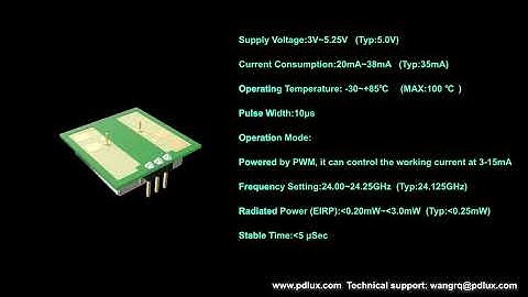 PD-V20 24.125GHz 360° Microwave Motion Sensor is a K-Band Bi-Static Doppler transceiver modlue .