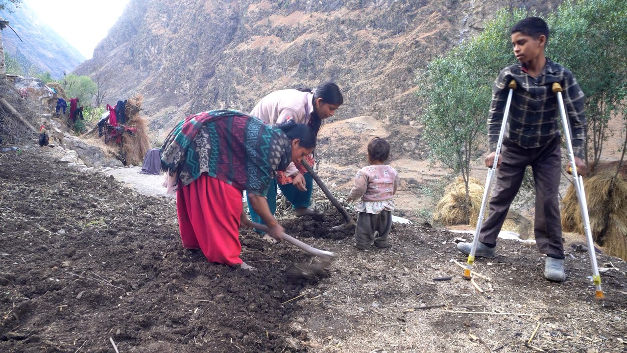 dharme's son is trying to move here & there, he is  slowly getting well || village@ruralnepall
