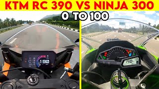 KTM RC 390 VS Ninja 300 | 0 TO 200 | TOPSPEED BATTLE !!!