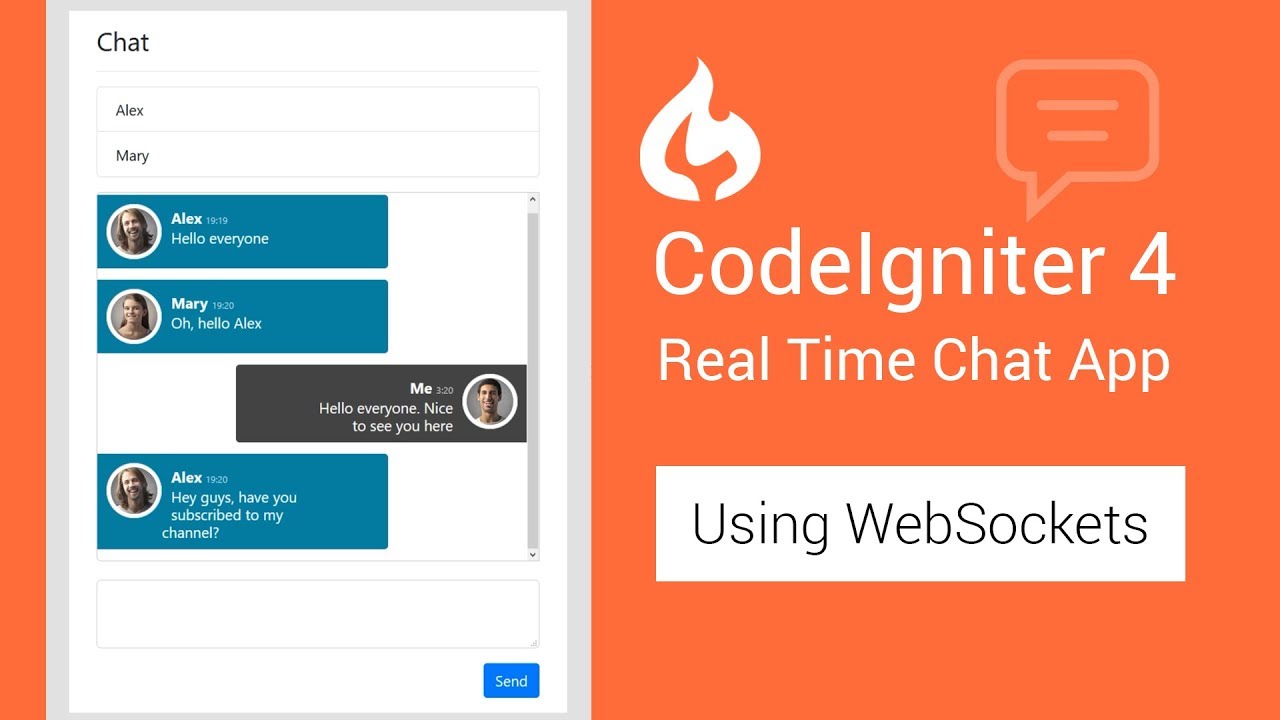 codeigniter หนังสือ  2022 New  CodeIgniter 4 Real Time Chat App using WebSockets