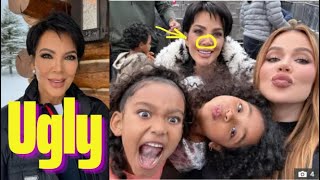 Kris Jenner is mocked for her 'ridiculous nose and nose' in 'heavily photoshopped' family photo