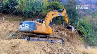 Viral Video Alert: JCB Excavator Takes on Road Widening Challenge!