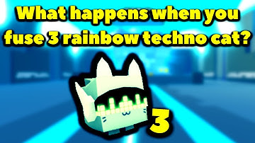 What happens when you fuse 3 rainbow techno cat? (Roblox Pet Simulator X - Steampunk)