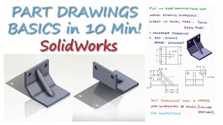 SolidWorks' "Make Drawing from Part" ALL BASICS in 10 Minutes!
