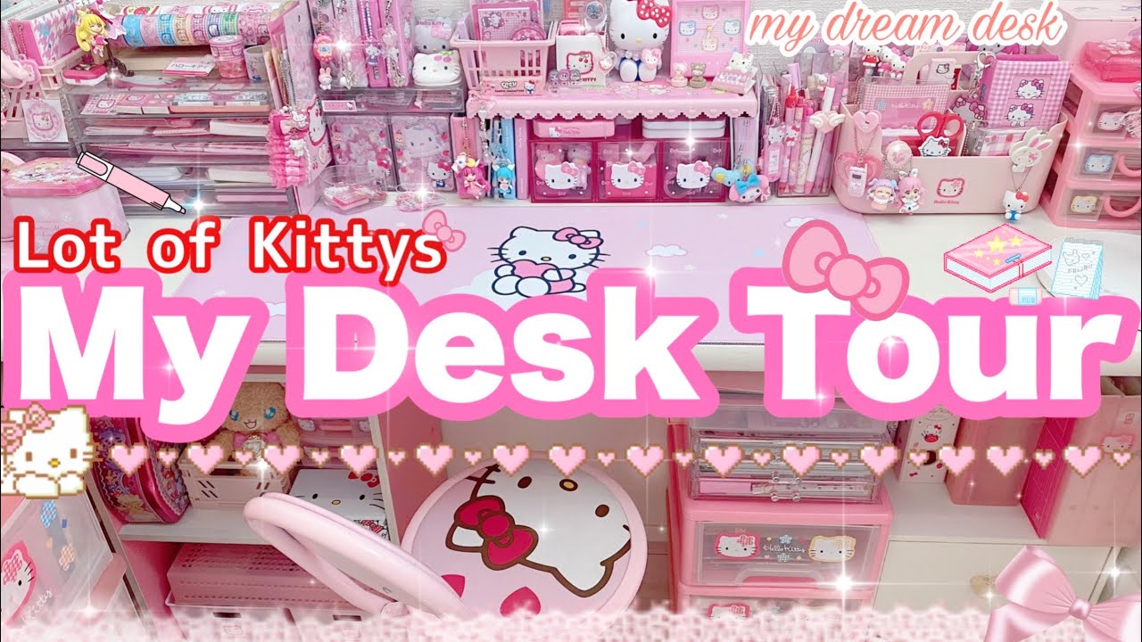 DESK TOUR 🎀キティちゃんいっぱいのデスクツアー‼️