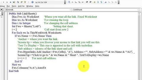 HyperLink All Sheet & Add Sheets using VBA,