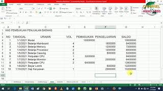 Tutorial membuat buku Kas di excel dengan perhitungan rumus sederhana