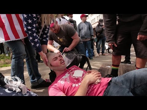 Trump supporter smashed in the head with U-Lock by masked Antifa Thug in Berkeley