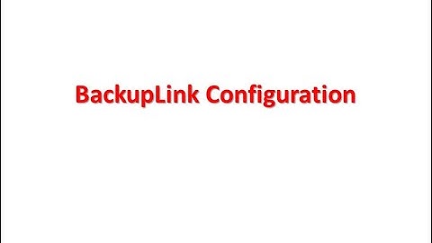 BackupLink Configuration (BDCOM)