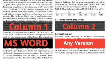 HOW TO DIVIDE MS WORD PAGE INTO TWO COLUMNS