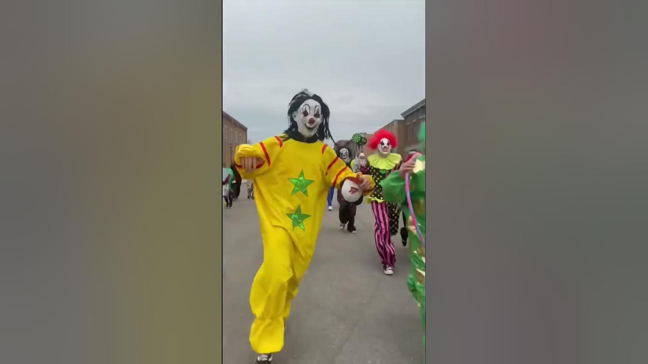 100’s of Clowns chased us!!! #shorts #clowns