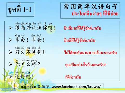 ประโยค จีน ง่ายๆ  2022 Update  เรียนจีนประโยคจีนง่ายๆ ที่ใช้บ่อย 常用简单汉语句子  ชุดที่ 1