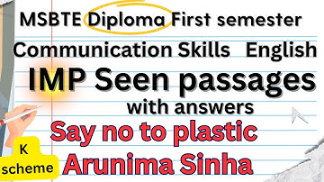 seen passage , communication skills english, msbte diploma first semester, English IMP questions