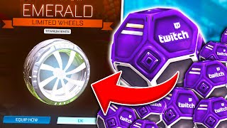 OPENING TITANIUM WHITE EMERALD WHEELS From A FAN REWARD DROP On Rocket League!