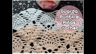 Guarda puntilla de piñas en crochet