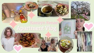 Apartment Vlog 🥗🌷Cooking, Yoga, Grwm, Vision Boards, Mini Print Haul, Spring Reset