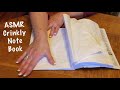 ASMR Page turning of notebook paper. Lots of crinkles (No talking) Water damaged paper crinkles