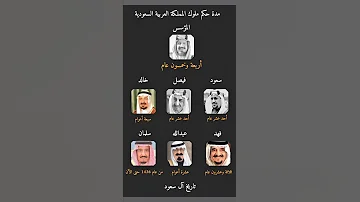 مدة حكم ملوك المملكة العربية السعودية 