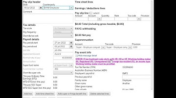 How to pay working holiday maker in FAS 3 Desktop