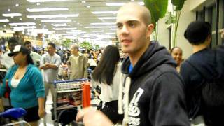 Max George blowing out his birthday candles in Singapore