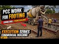 pcc work in foundation | pcc work in building | commercial building construction day 11