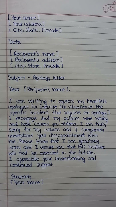 Apology letter for mistake |How to write Apology letter in english #short