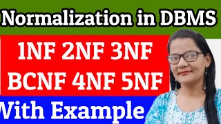 Types of Normalization in DBMS in Hindi|1NF | 2NF | 3NF | BCNF| 4NF | 5NF in DBMS| With Example