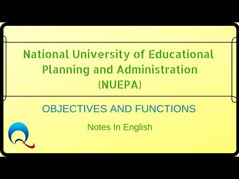 NUEPA AND ITS OBJECTIVES AND FUNCTIONS | Notes In English By Quotient Hub |