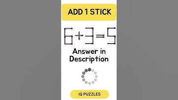 6+3=5 - Can You Solve This Matchstick puzzle? 🙋‍♀️