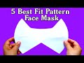 😷5 Quick And Easy Face Mask Pattern Idea - DIY Face Mask Pattern😷